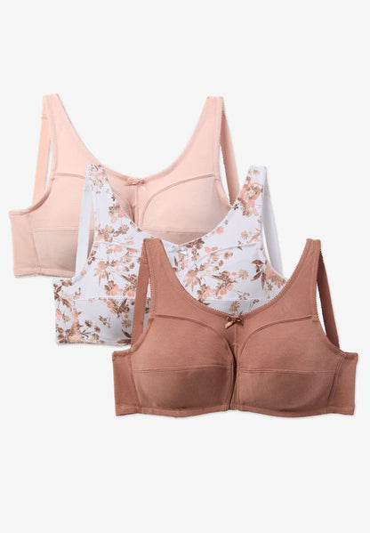 3-Pack Wireless Seamless Push-Up V-Neck Bra Bundle